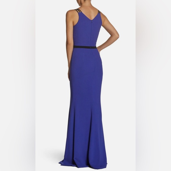 Dress the population belted crepe gown - Picture 3 of 8